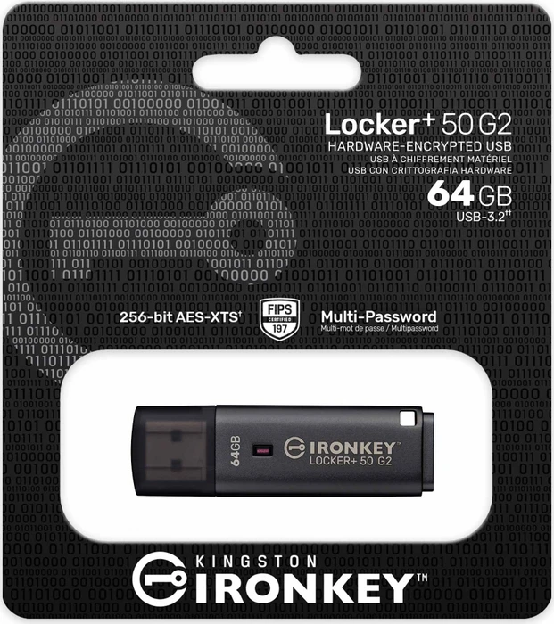 Kingston IronKey Locker+ 50 G2 64GB, USB-A, USB 3.2 Gen 1×1