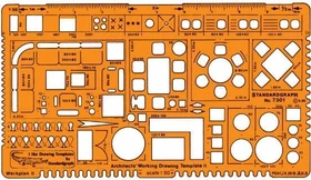 Schneider Standardgraph Architekt-Werkplanschablone II, orange