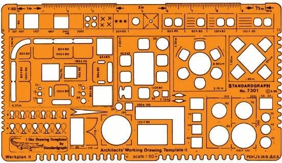 Schneider Standardgraph Architekt-Werkplanschablone II, orange
