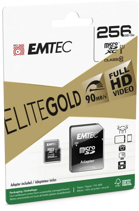 Emtec EliteGold R90/W20 256GB Kit, UHS-I U1, Class 10
