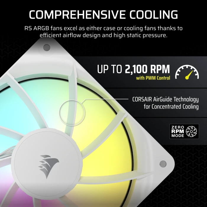 Corsair RS Series RS120 Reverse ARGB, weiß, 120mm, 3er-Pack