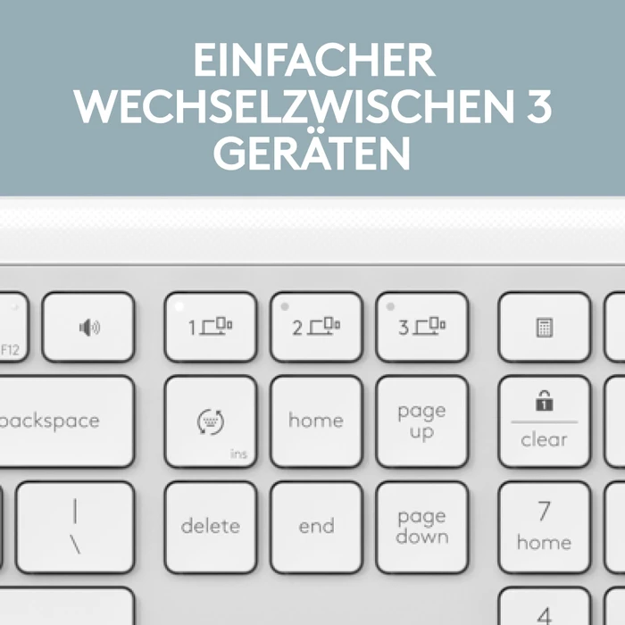 Logitech MK950 Signature Slim Combo Off-White, Logi Bolt, USB/Bluetooth, DE
