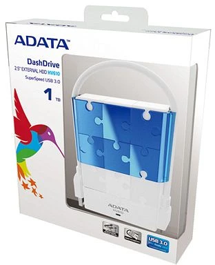 ADATA HV610 weiß 500GB, USB 3.0 Micro-B
