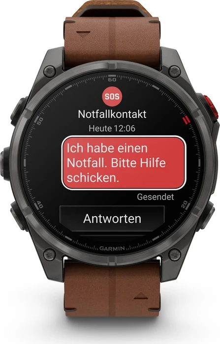 Garmin Fenix 8 Pro 47mm AMOLED carbon grey dlc titanium/chestnut leather