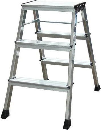Krause Monto Rolly alu 2-tlg. Trittleiter, 2x 3 Stufen