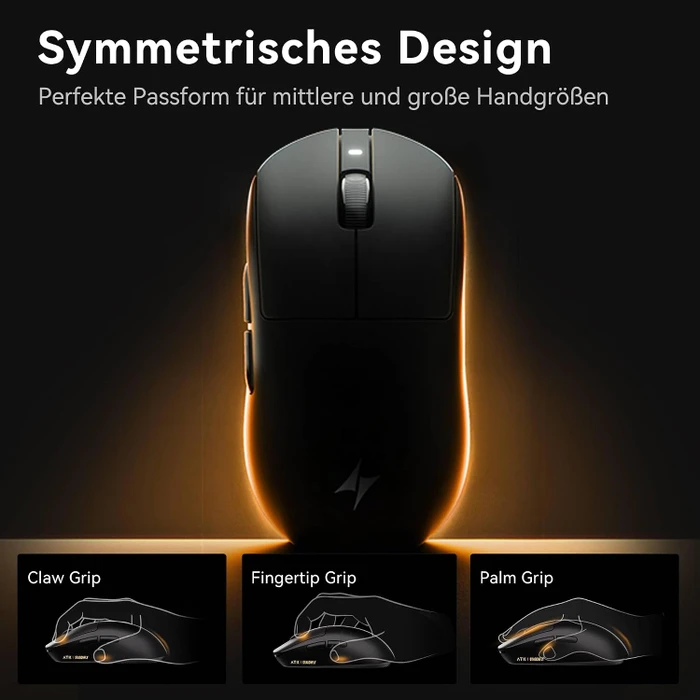 ATK Dragonfly A9 Pro Max 8KHz Wireless Gaming Maus, schwarz, USB/Bluetooth