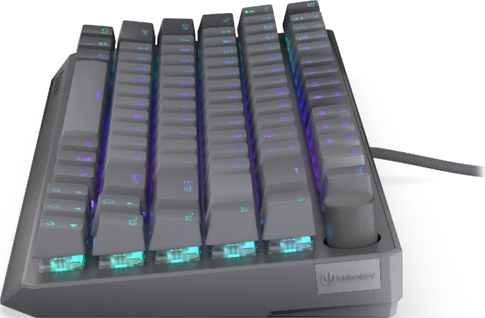 Endorfy Thock V2 75%, PBT, grau, LEDs RGB, hot-swap, Endorfy RED, USB, US