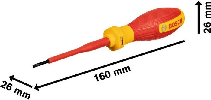 Bosch Professional VDE Schlitz Schraubendreher, 2.5x75mm