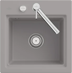 Villeroy & Boch Subway Style 50 S Einbau Becken mittig mit Ablauffernbedienung fossil