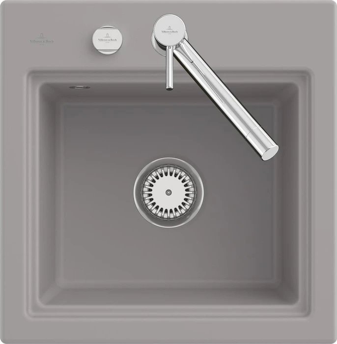 Villeroy & Boch Subway Style 50 S Einbau Becken mittig mit Ablauffernbedienung fossil