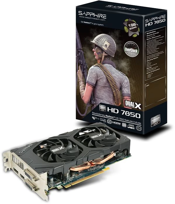 Sapphire Radeon HD 7850 OC, 1GB GDDR5, 2x DVI, HDMI, DP, full retail