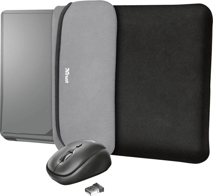 Trust Yvo Wireless Mouse Set mit Wendehülle für 15.6" Laptops