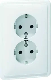 Peha Standard SCHUKO Steckdose 2fach für 1 1/2fach Dose, reinweiß