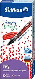 Pelikan inky Tintenroller (Mine) rot, Rechtshänder, 10er-Pack, Faltschachtel
