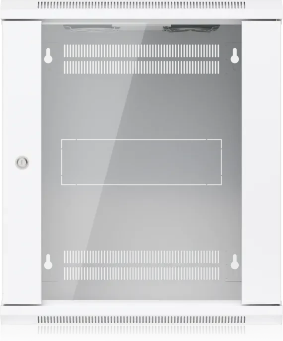 Ubiquiti 12U Rack Cabinet, 19" Wandgehäuse 12HE, Glastür, weiß, 450mm tief