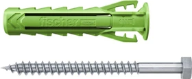 fischer SX Plus Green 10x50 S K (5) Schrauben/Dübel-Sortiment, 5 Stück