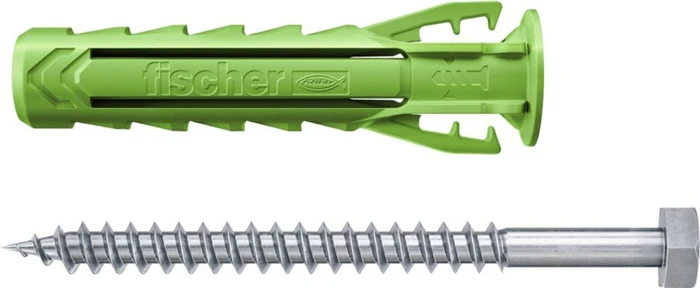 fischer SX Plus Green 10x50 S K (5) Schrauben/Dübel-Sortiment, 5 Stück