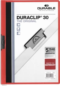 Durable Duraclip 30 Klemmmappe, A4, rot/transparent