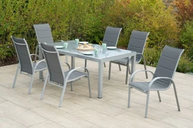 Merxx Amalfi Gartenmöbel-Set grau/silber, 7-tlg.