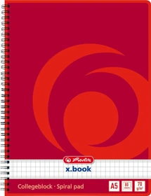Herlitz Spiralblock, A5, kariert, 80 Blatt
