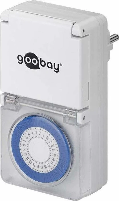goobay Analoge Zeitschaltuhr, IP44, grau, 3er-Pack