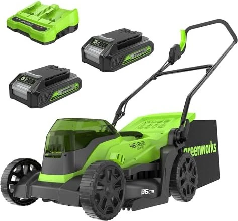 Greenworks Tools GD24X2LM36K2x Akku-Rasenmäher inkl. 2 Akkus 2.0Ah