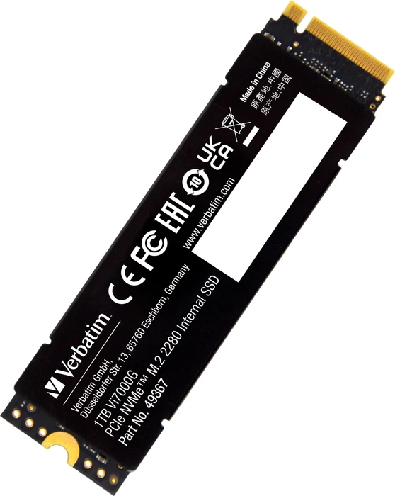 Verbatim Vi7000G PCIe NVMe SSD 1TB, M.2 2280 / M-Key / PCIe 4.0 x4, Kühlkörper