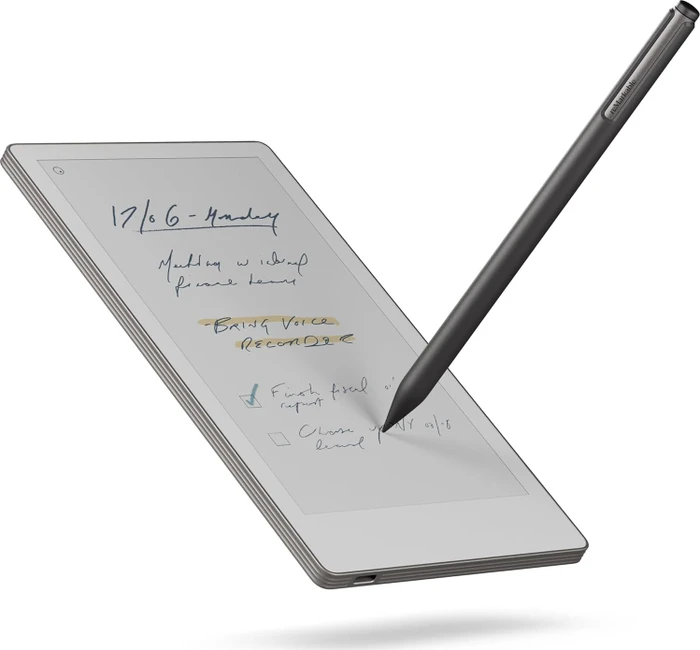 reMarkable Paper Pro Move Tablet, silber, inkl. Folio-Hülle Mosaikgewebe Basalt