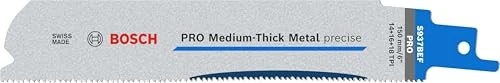 Bosch Professional PRO S937BEF Medium-Thick Metal precise Säbelsägeblatt 14+16+18TPI, 150x25x1.1mm, 25 Stück