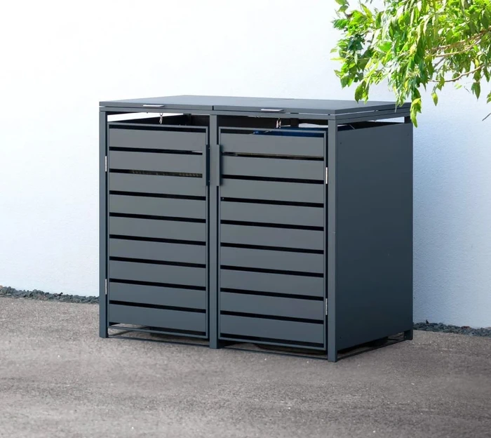 Westmann Kubus Mülltonnenbox 2x 240l anthrazit