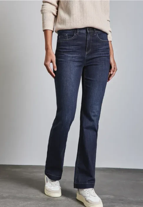 Street One Bootcut Jeans dark indigo/slightly washed (Damen)