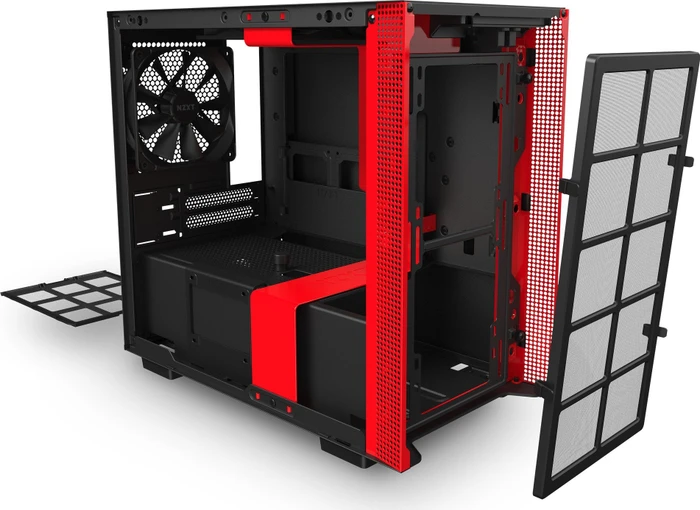 NZXT H210i, schwarz/rot, Glasfenster, Mini-ITX