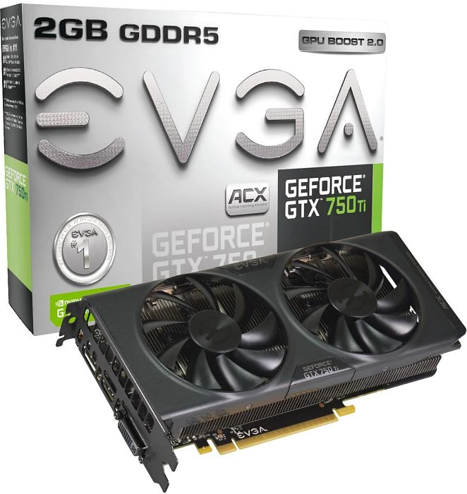 EVGA GeForce GTX 750 Ti ACX Cooler, 2GB GDDR5, DVI, HDMI, DP