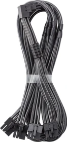 CableMod C-Series Pro, 12VHPWR Kabel, Corsair Type 4, 4x 8-Pin PCIe Stecker auf 16-Pin PCIe 5.0 12VHPWR Stecker, Adapterkabel, 90°, Variante A, carbon, 60cm