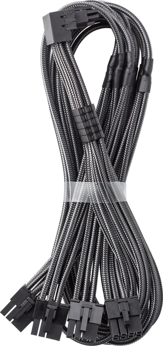 CableMod C-Series Pro, 12VHPWR Kabel, Corsair Type 4, 4x 8-Pin PCIe Stecker auf 16-Pin PCIe 5.0 12VHPWR Stecker, Adapterkabel, 90°, Variante A, carbon, 60cm