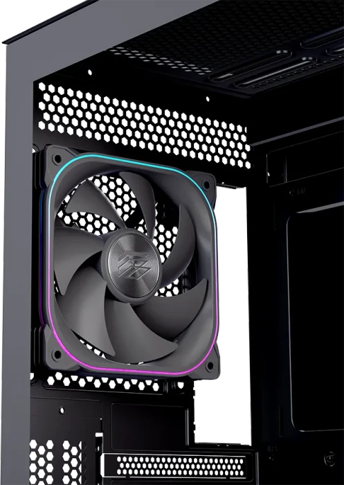 Einarex Prisma S501D RGB Black, schwarz, Glasfenster