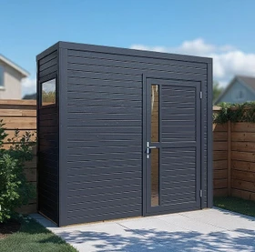 Bertilo Cubus 1 Gartenhaus 234x121cm anthrazit