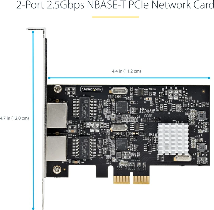 StarTech 2.5G LAN-Adapter, 2x RJ-45, PCIe 3.0 x2