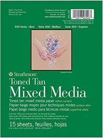 Strathmore 400 Series Toned Mixed Media Zeichenblock, 153x203mm, glatt, braun, 15 Blatt