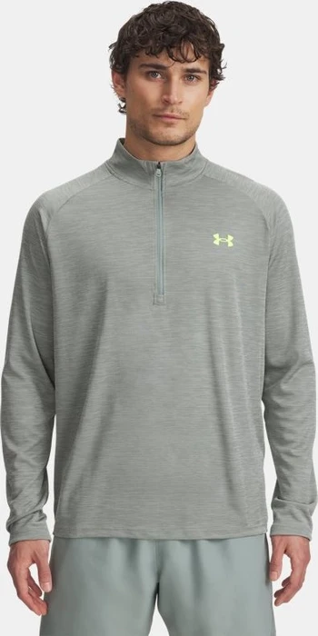 Under Armour Tech Textured Funktionsshirt langarm silica green/hydro green/high vis yellow (Herren)