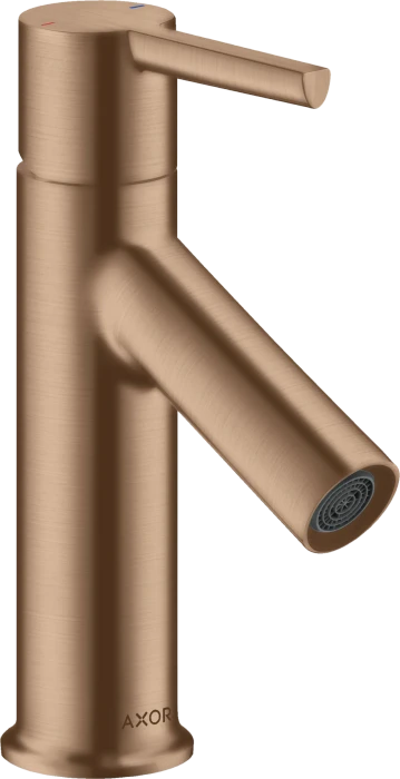 Hansgrohe Axor Starck Einhebel-Waschtischmischer 80 mit Hebelgriff und Ablaufgarnitur brushed red gold