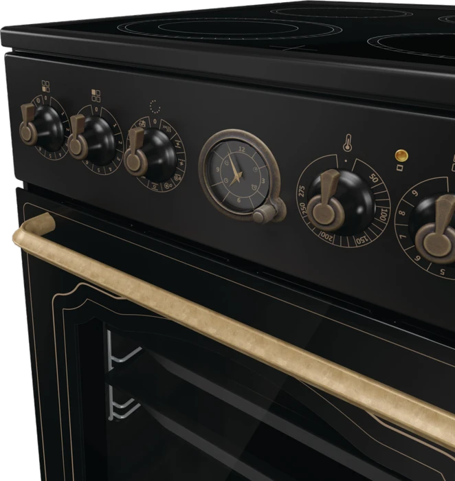 Gorenje GECS5B70CLB Elektroherd mit Glaskeramik-Kochfeld