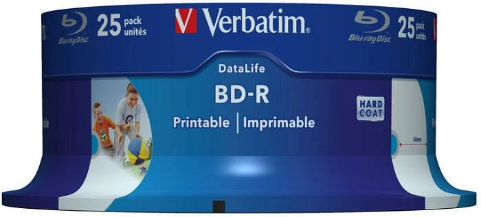 Verbatim BD-R 25GB, 6x, 25er Spindel, wide, inkjet printable
