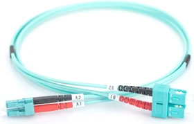 Digitus LWL Duplex Kabel, OM3, 2x LC Stecker/2x SC Stecker, 5m, türkis