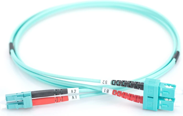 Digitus LWL Duplex Kabel, OM3, 2x LC Stecker/2x SC Stecker, 5m, türkis