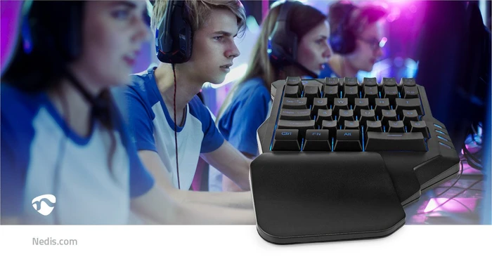 Nedis Einhand-Gaming-Tastatur, schwarz, USB-A (GKBDS110BK) – Bild 12