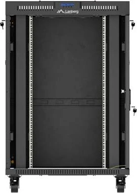 Lanberg 19" Rackschrank 22HE, LCD, freistehend, Flat Pack, V2, Glastür, IP20, RAL 9004, 800mm tief