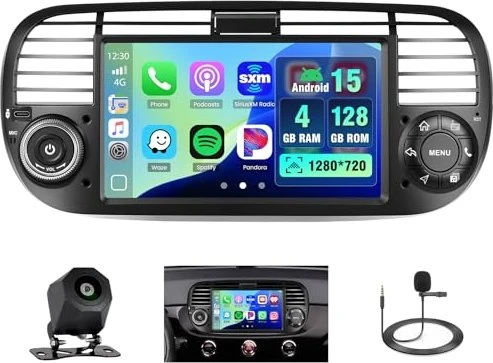 Hikity Android Autoradio für Fiat 500 2007-2015