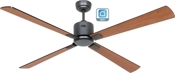 CasaFan Eco Neo III 152 BG-SW/TK WiFi Deckenventilator teak/schwarz/basaltgrau