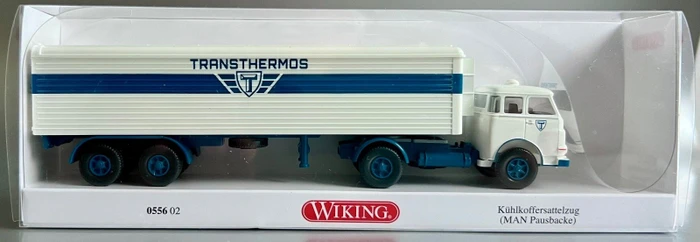 Wiking Kühlkoffersattelzug MAN Pausbacke Transthermos